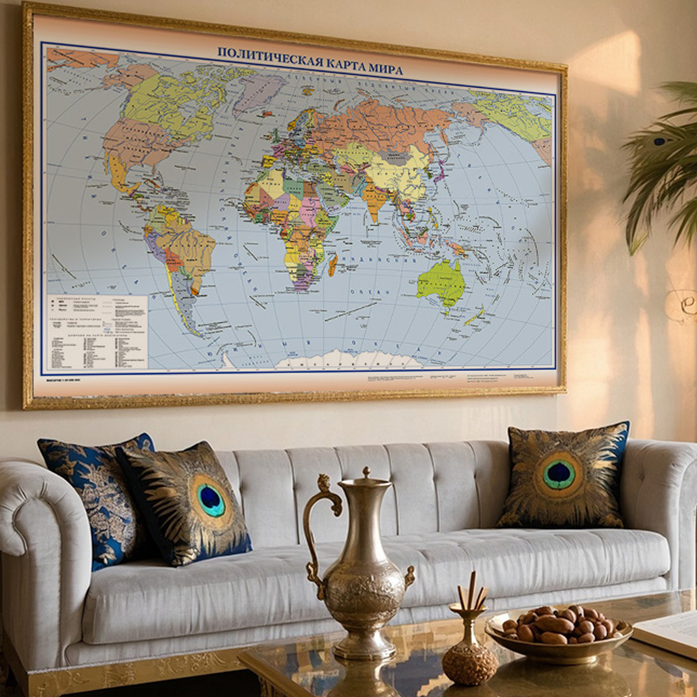 Star Map Poster - Peta Dunia Rusia 150*100Cm Non-woven Lipat